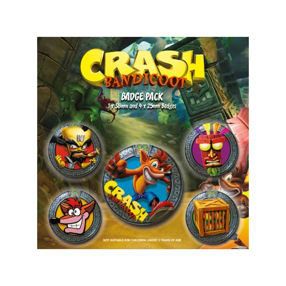 Crash Bandicoot ,Badge Pack.